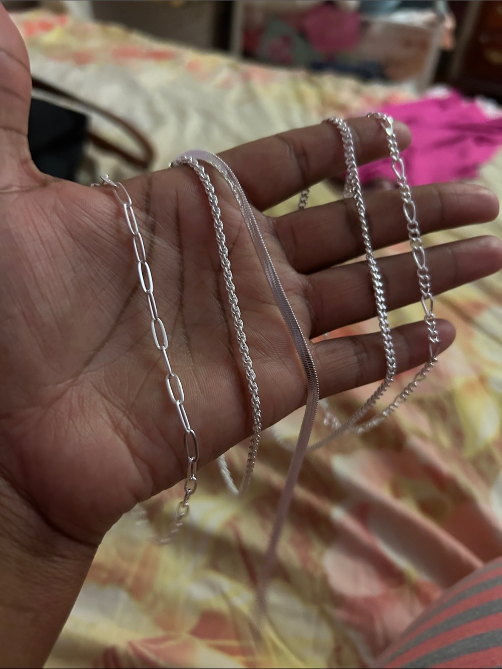 Layered Silver-Tone Multi-Chain ankle bracelet set